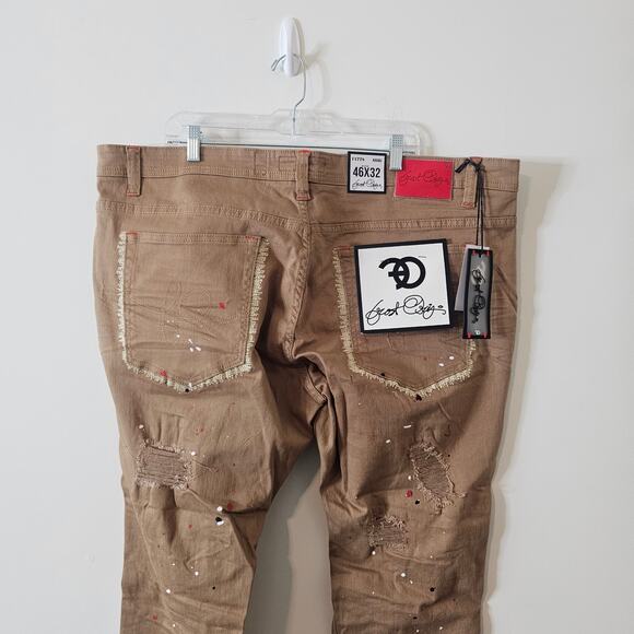 Frost Originals Khaki Distressed Jeans Size 46x32 - Picture 4 of 6